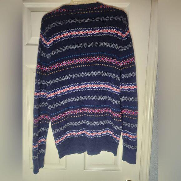 American EagleOutfitters L AthleticFit NavyBlue Mlticlrd Lngslvs Men’s Sweater - Picture 1 of 7